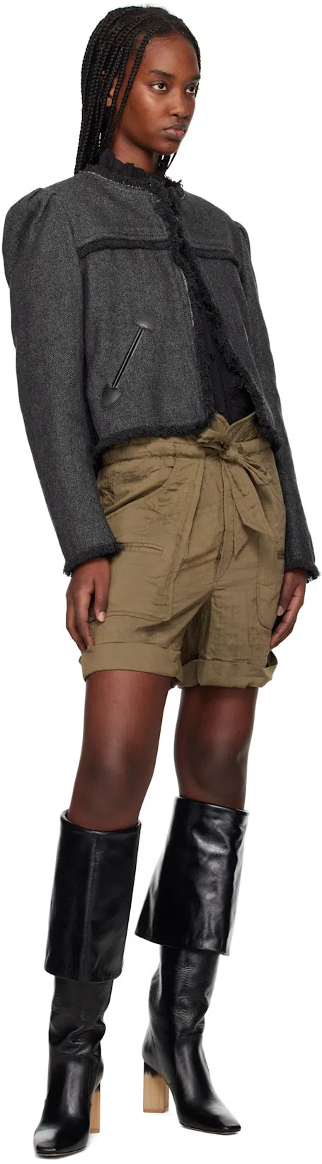 CHLOÉ High Heel Knee-high Square Toe Boot In Multi