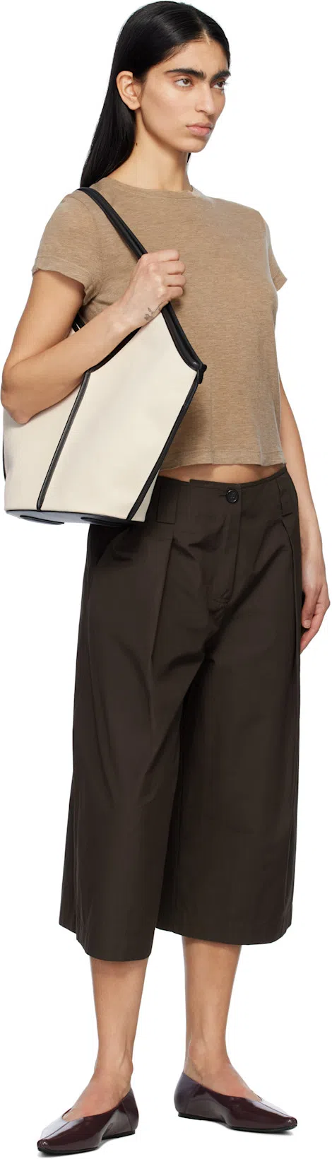 ST AGNI Classic Fold Leather Flats In Bordeaux