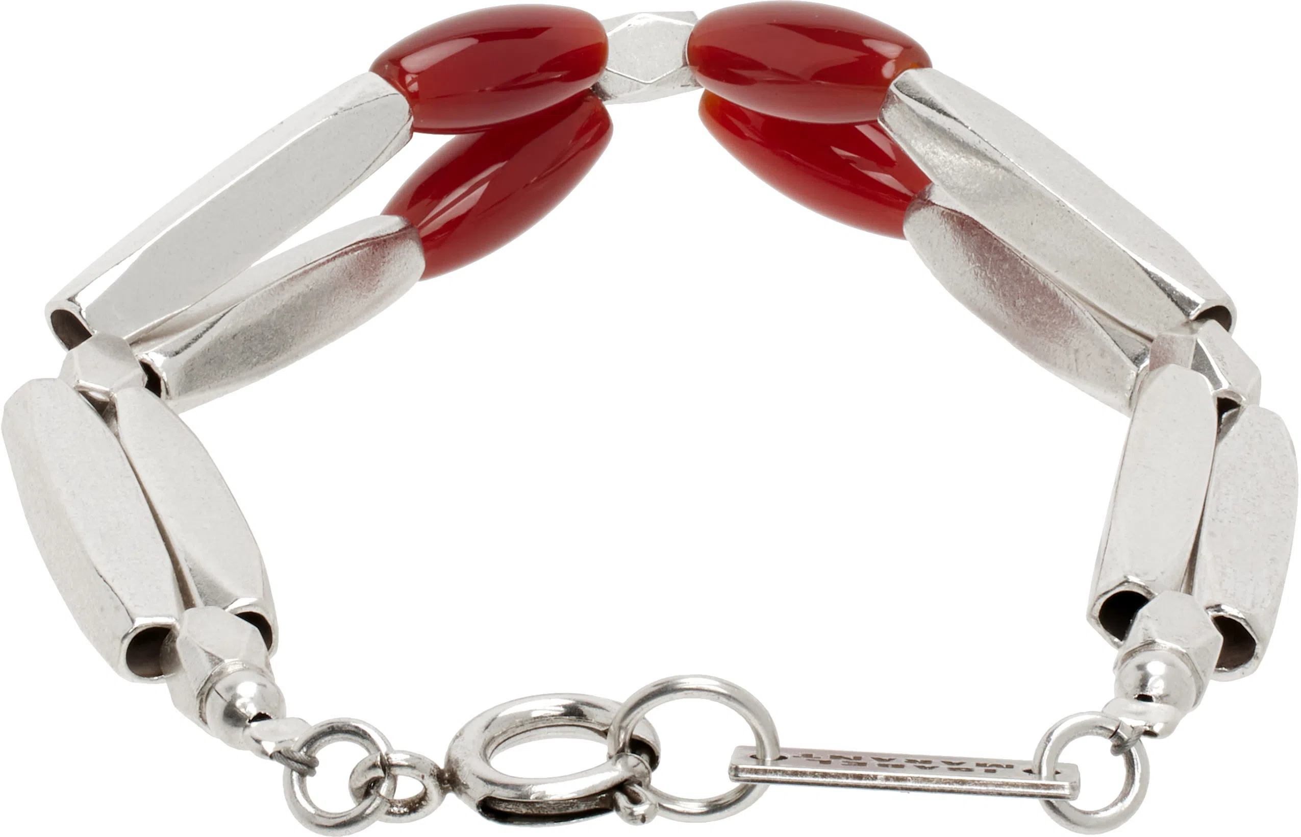 ISABEL MARANT Silver Sahale Bracelet In Orange/silver