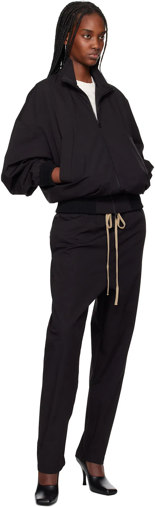 FEAR OF GOD Black Nylon Track Jacket