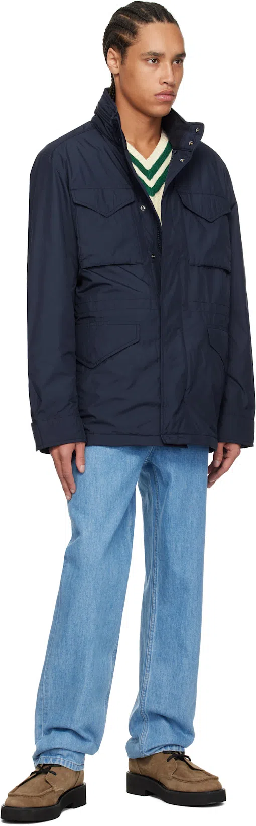 TOM FORD Cambridge Leather-trimmed Suede Sneakers In Blue