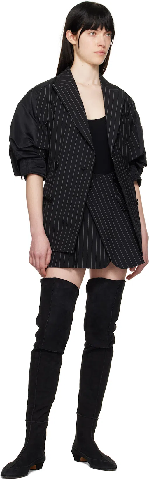 THE ROW Hereditas 25 Suede Over-the-knee Boots In Schwarz