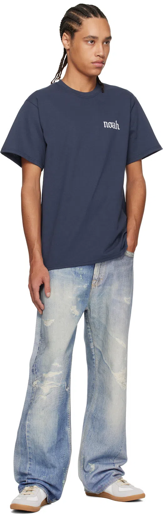 OUR LEGACY Mens Digital Denim Print Third Cut Faded-wash Denim Jeans In Blue