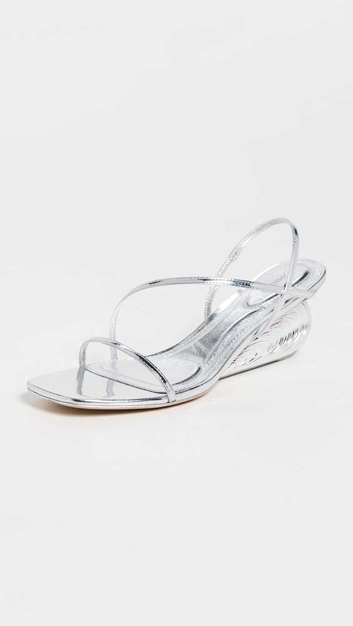 SIMKHAI Bridget Metallic Wedge Strappy Sandals In Animal Print