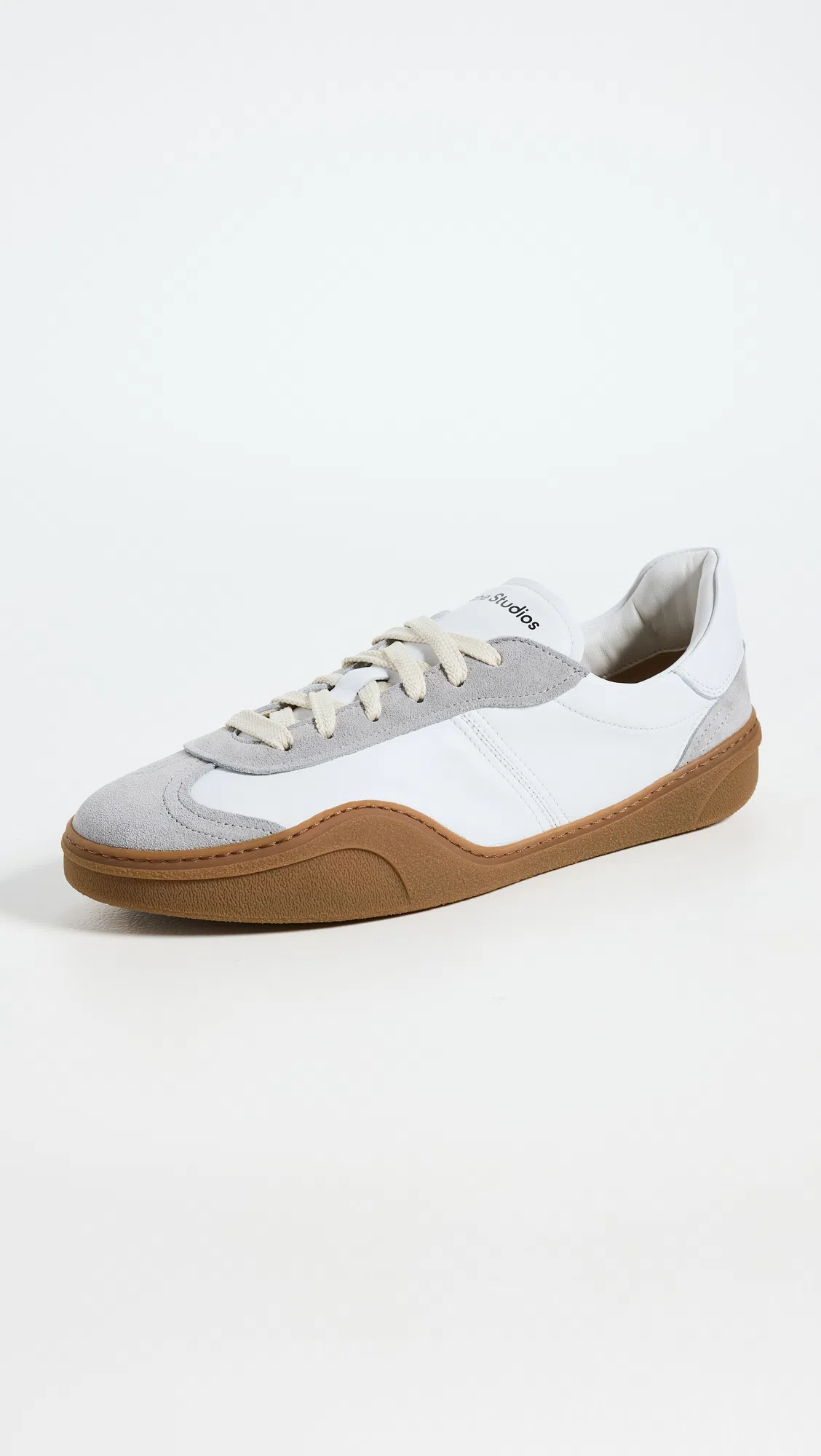 ACNE STUDIOS Bars Low Suede-trimmed Leather Sneakers In White