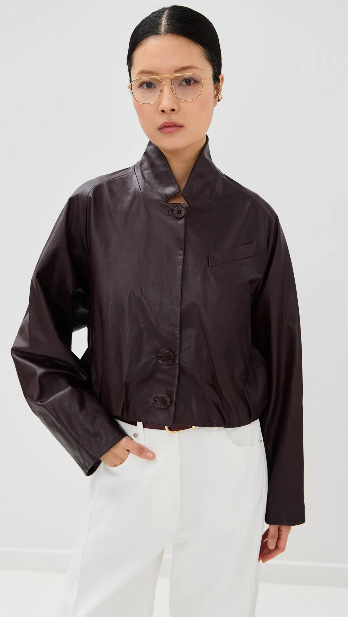 TIBI Program Mock Neck T-shirt White