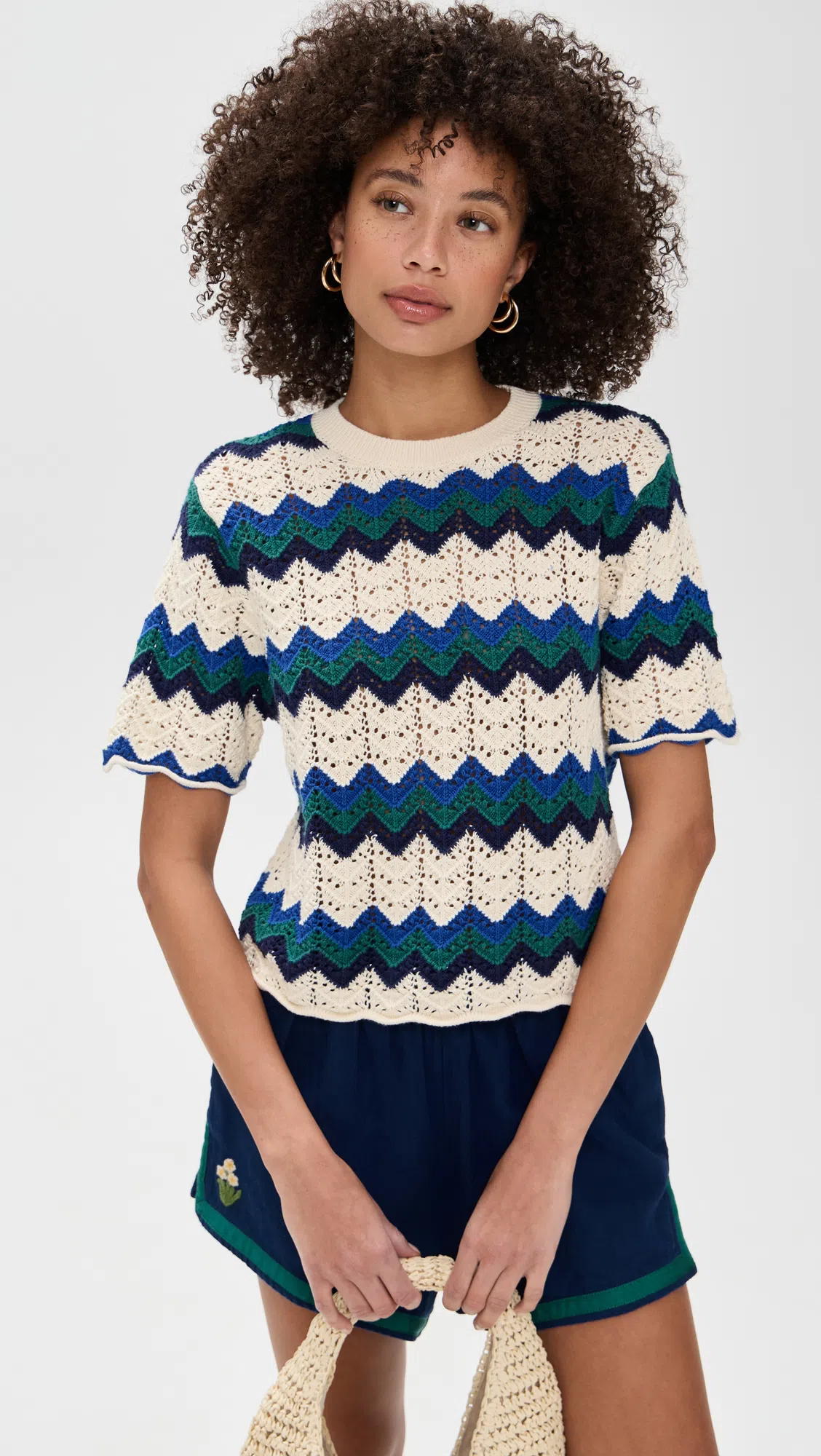 BEACH RIOT Montana Cable Stitch Sweater In Forest Park