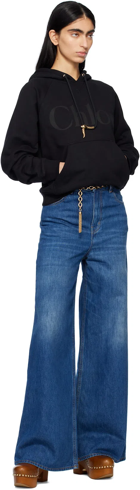 CHLOÉ Jeannette Wedge Clogs In Brown