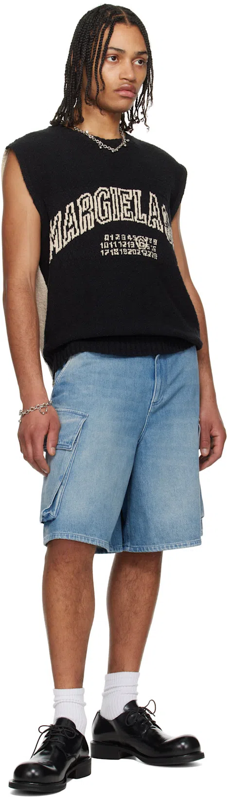 JW ANDERSON J. W. Anderson Delavé Wide-leg Cotton Denim Bermuda Shorts In Blue