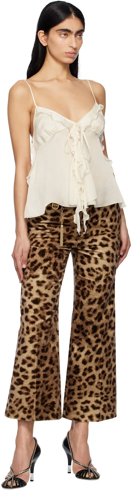 CHLOÉ Leonie Crystal-embellished Leather Pumps In Black