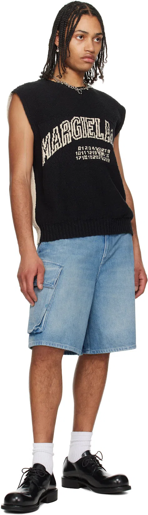 JW ANDERSON J. W. Anderson Delavé Wide-leg Cotton Denim Bermuda Shorts In Blue