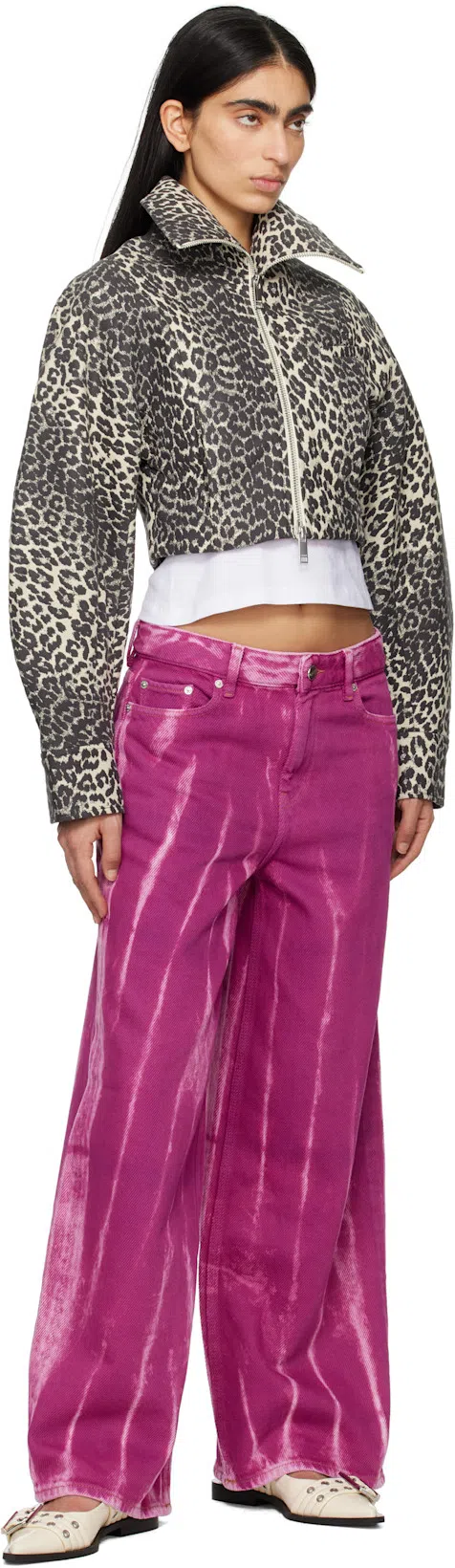 GANNI White T-shirt With Lettering Logo And Front And Back Print