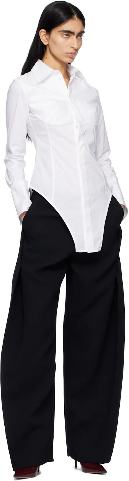 AMINA MUADDI Patent Leather Anok Mules 105 In Burgundy