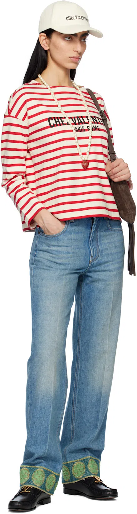 VALENTINO Garavani Straight-leg Jeans With Decorative Cuffs In Black