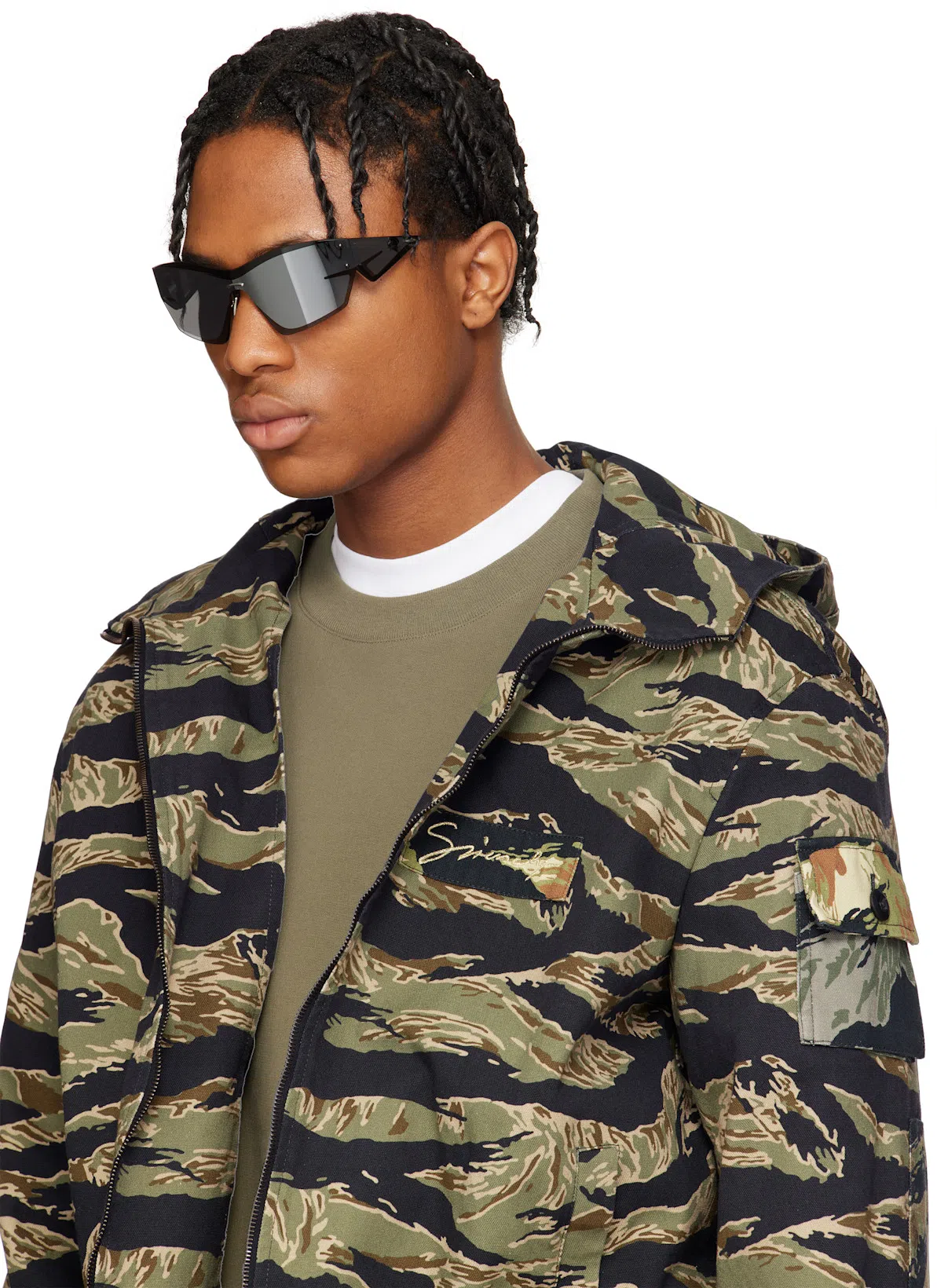 GIVENCHY Sweatshirt In Fleece With Camo Patches In Light Khaki