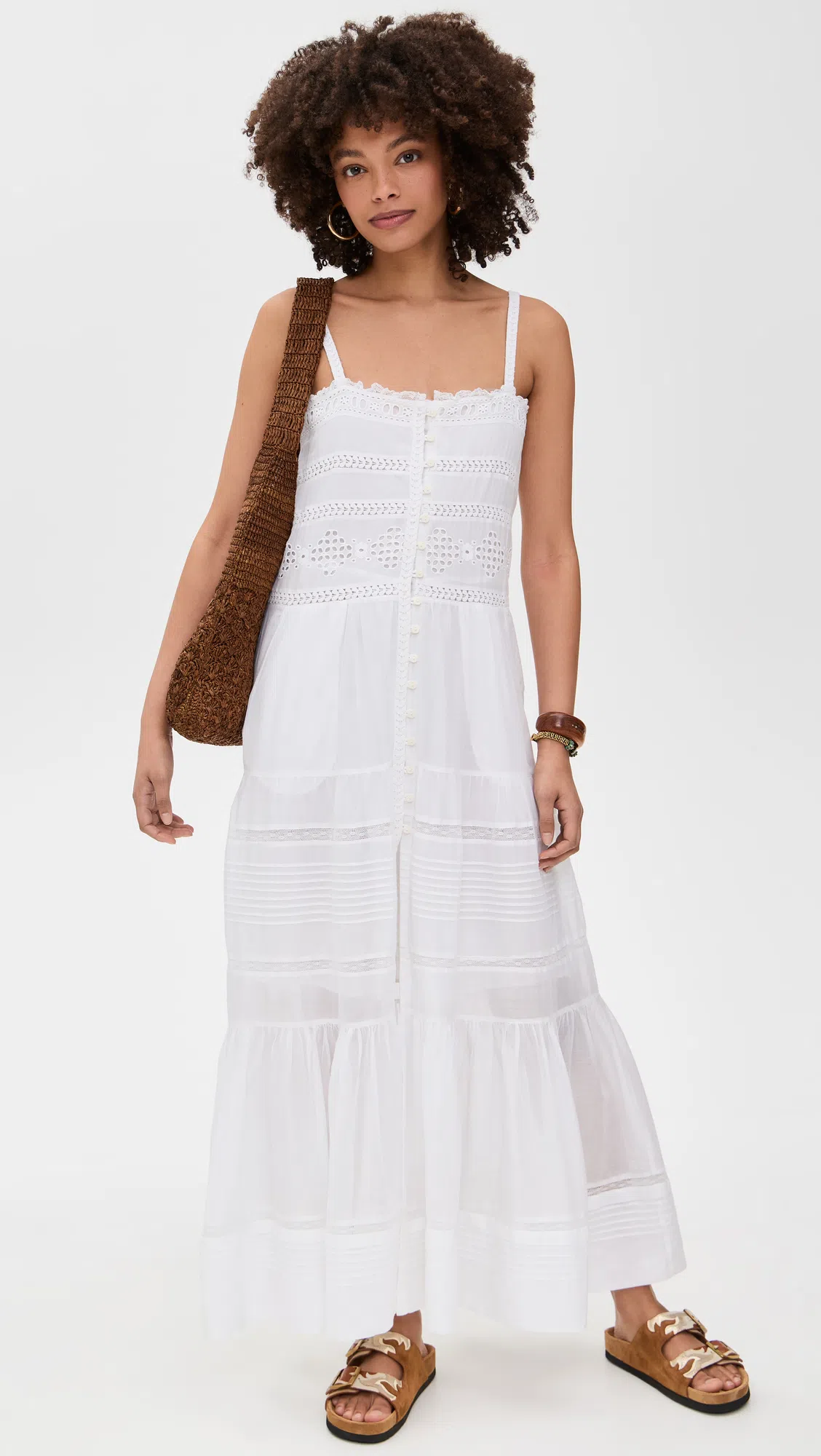 ISABEL MARANT ÉTOILE White Cotton Voile Divine Long Dress