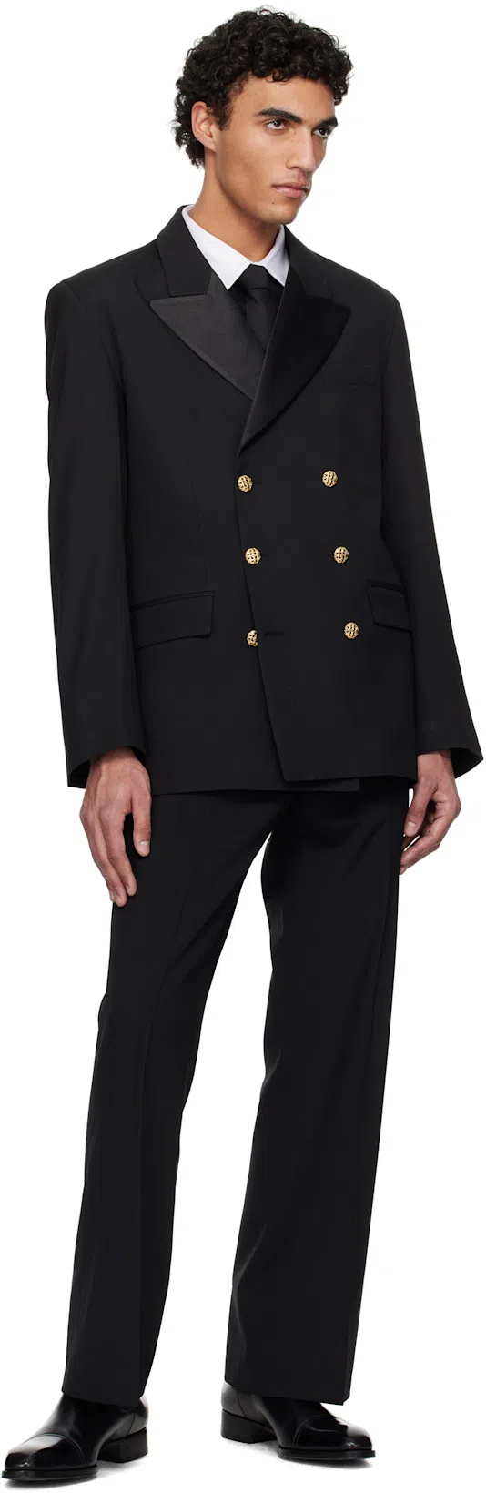 TOM FORD Edgar Polished Leather Chelsea Boots In Black