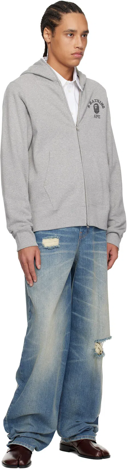 MAISON MARGIELA Burgundy Tabi City Loafer Mules In T5079 Vineyard Wine