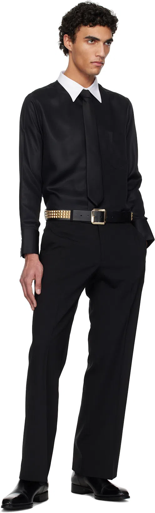 TOM FORD Edgar Polished Leather Chelsea Boots In Black