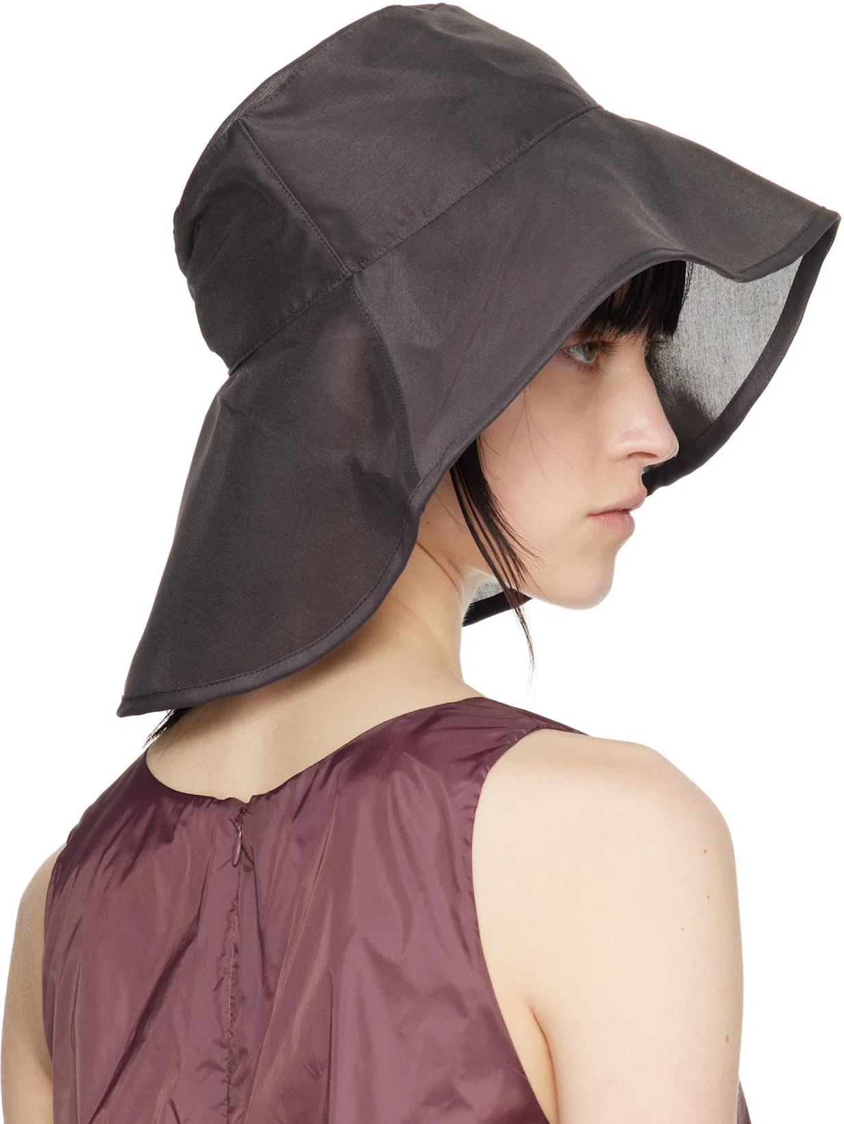 AMOMENTO Purple Nylon Volume Minidress