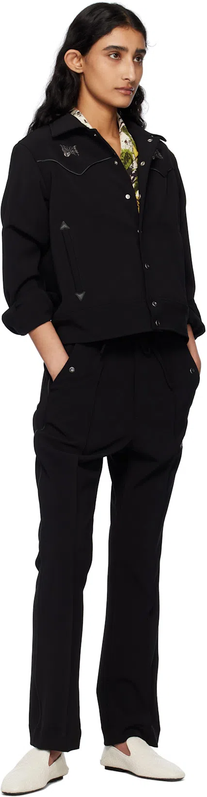 NEEDLES Black Piping Cowboy Jacket In C-black