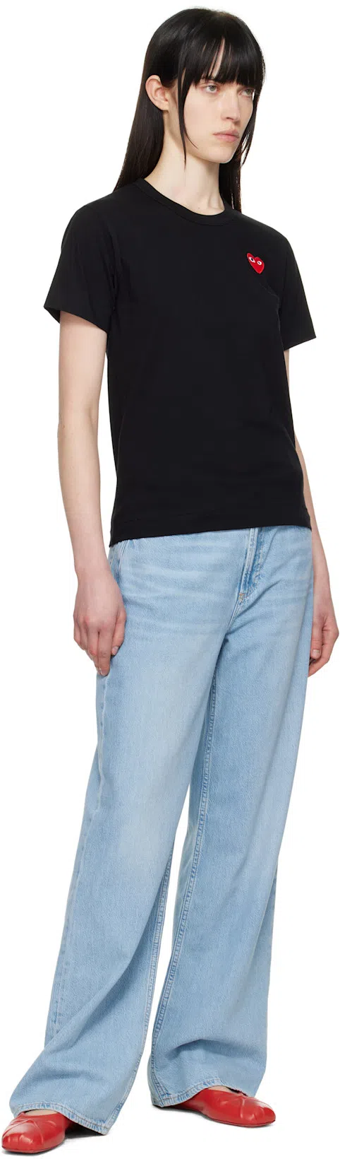 MARNI Red Nappa Leather Seamless Little Bow Ballet Flat