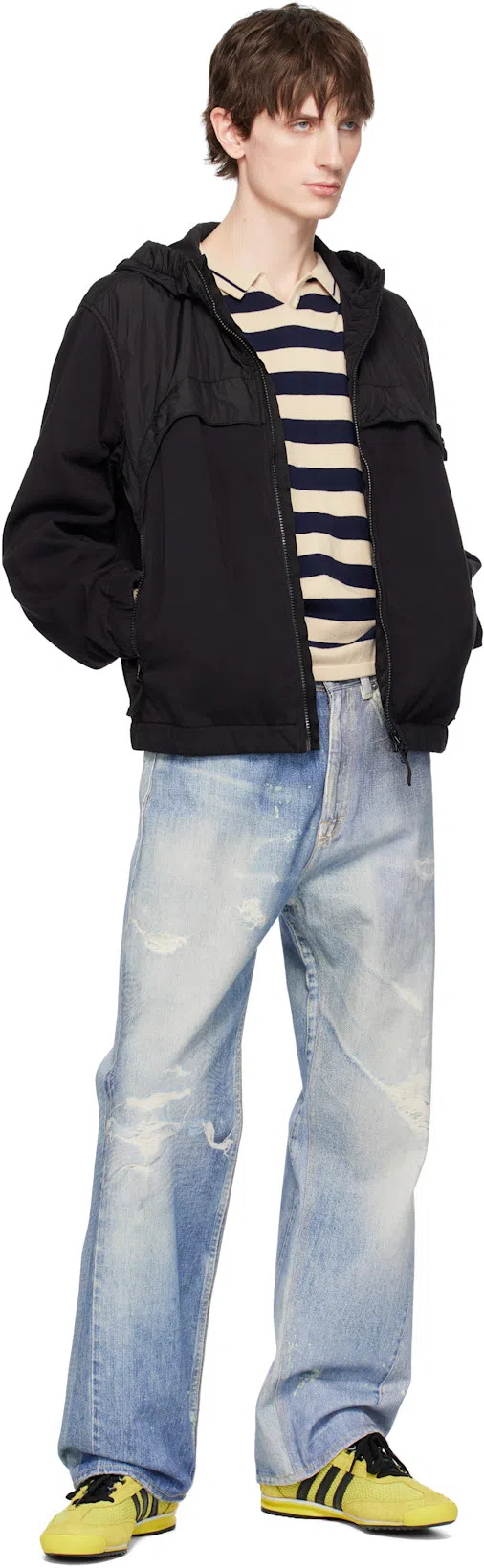 OUR LEGACY Mens Digital Denim Print Third Cut Faded-wash Denim Jeans In Blue