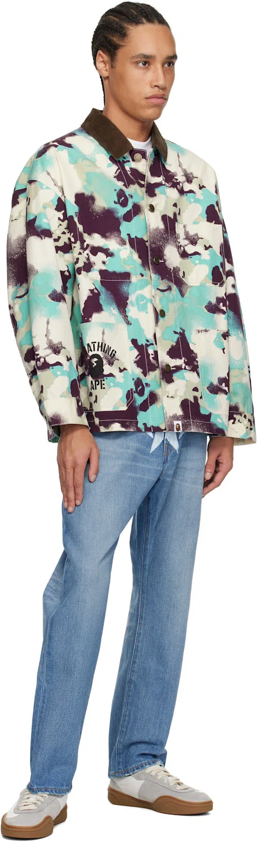 ACNE STUDIOS Bars Low Suede-trimmed Leather Sneakers In White