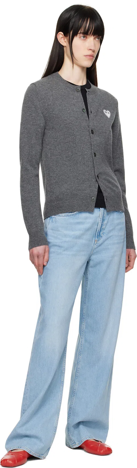 MARNI Red Nappa Leather Seamless Little Bow Ballet Flat