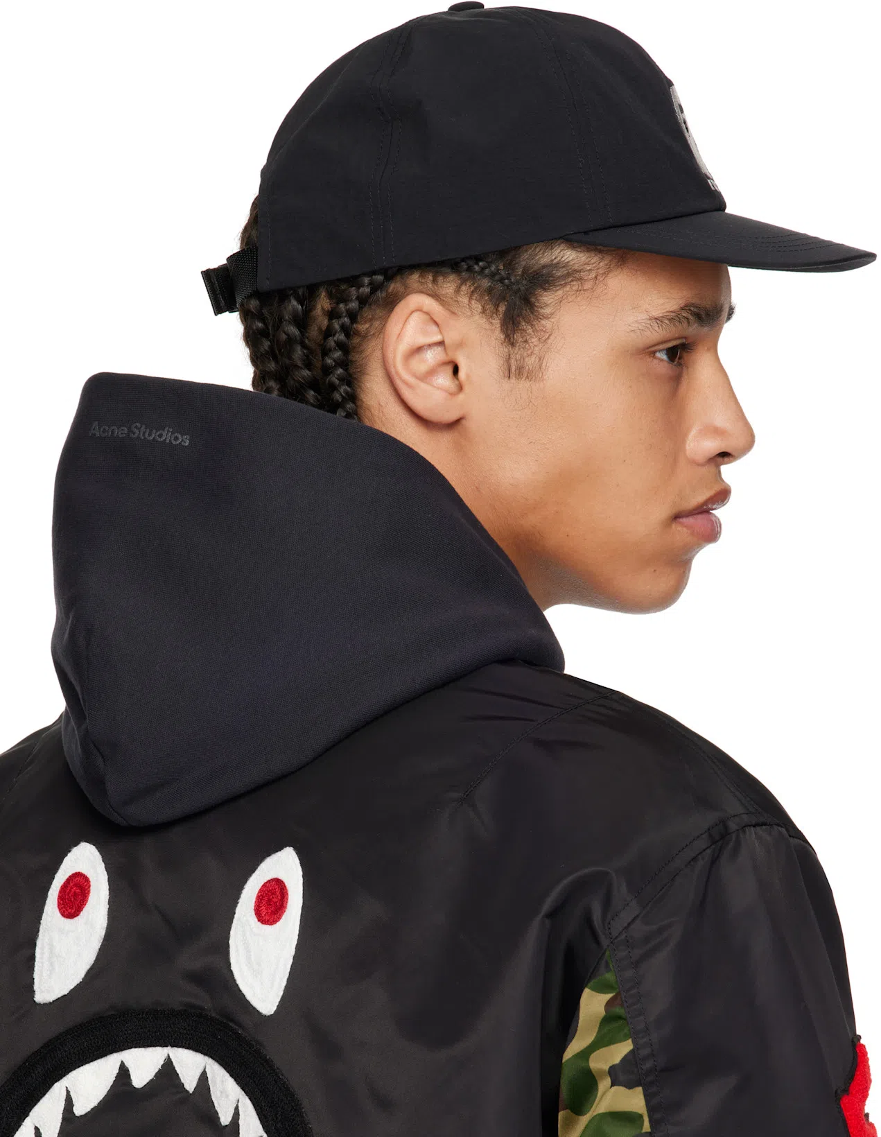 ACNE STUDIOS Cotton Hooded Jacket In 900 Black