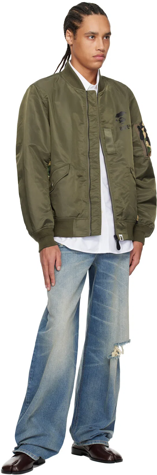 MAISON MARGIELA Burgundy Tabi City Loafer Mules In T5079 Vineyard Wine