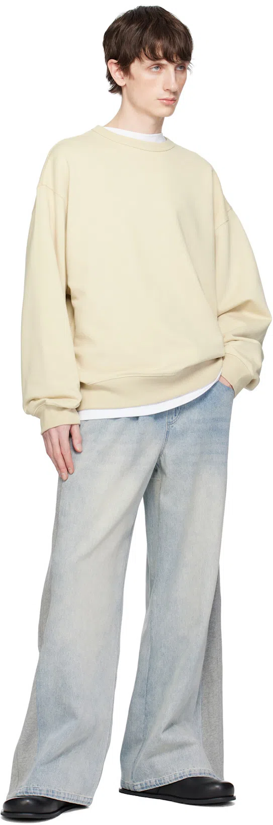 DRIES VAN NOTEN White Mock Neck Long Sleeve T-shirt In 1 White