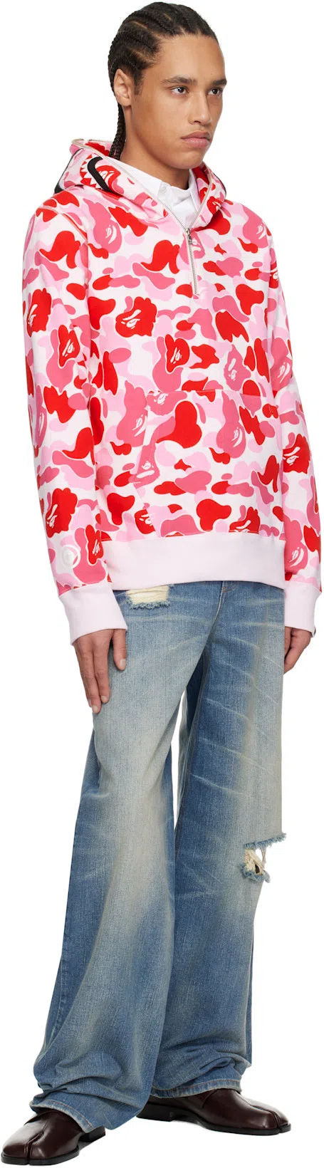 MAISON MARGIELA Burgundy Tabi City Loafer Mules In T5079 Vineyard Wine