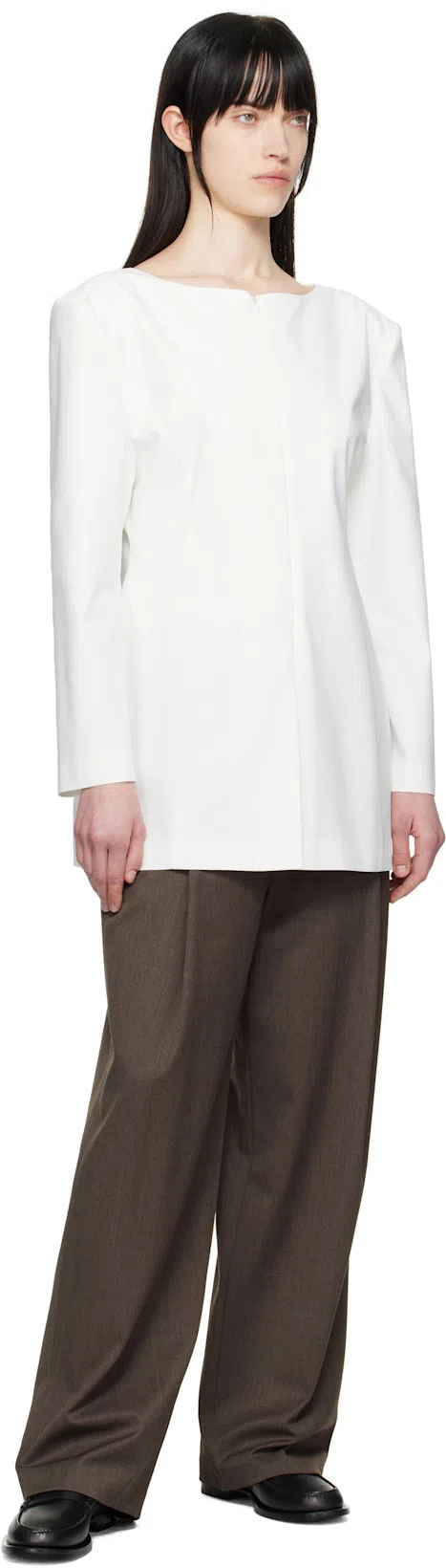 AMOMENTO Pleat-detail Trousers In Brown