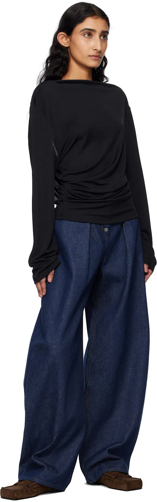 JACQUEMUS Drapiertes Top In Schwarz