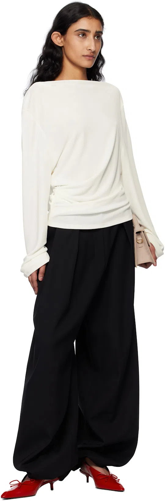 JACQUEMUS Logo-plaque Shoulder Bag In Beige