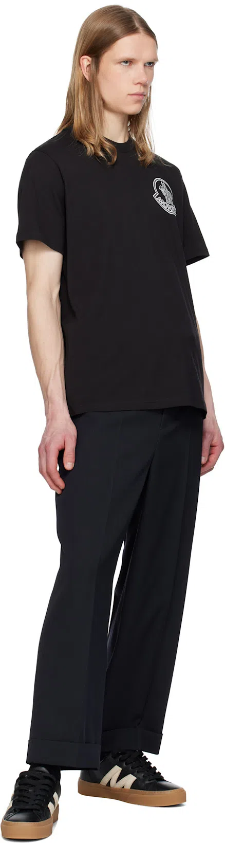 MONCLER Monaco2 Low-top Leather Sneakers In Gray