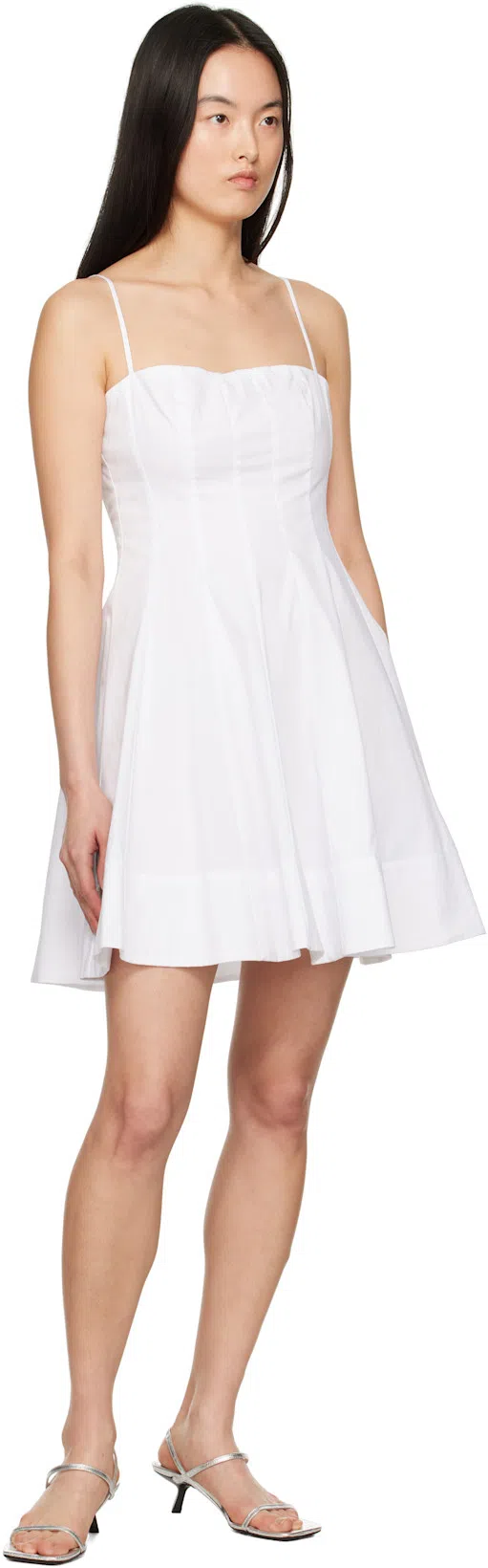 STAUD Wylie Mini Dress In White