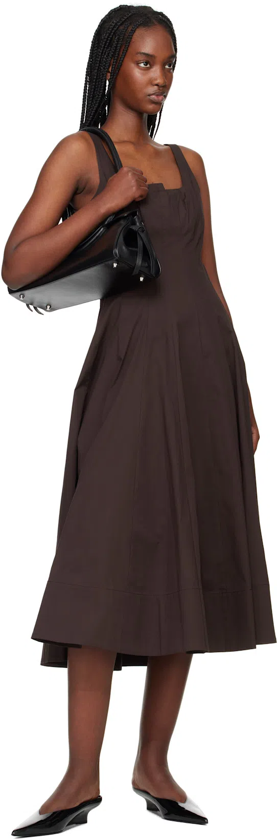 STAUD Wells Poplin Dress In Black