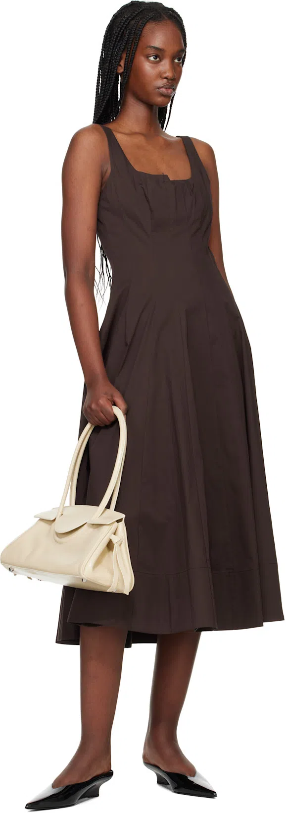 STAUD Wells Poplin Dress In Black