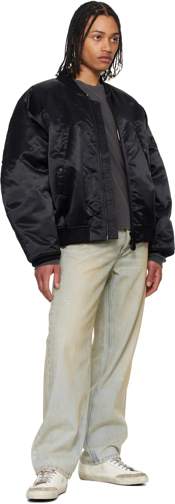 ACNE STUDIOS Black Logogram Bomber Jacket In 900 Black