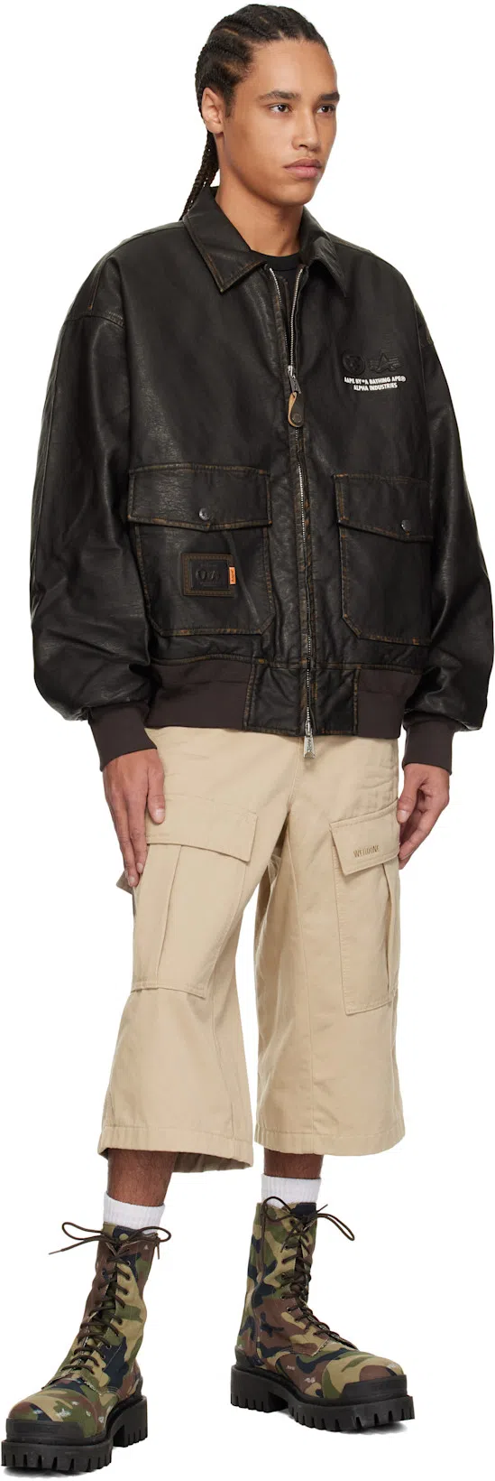 BALENCIAGA Strike L20 Canvas Camo Boots 42 In Dark Camo