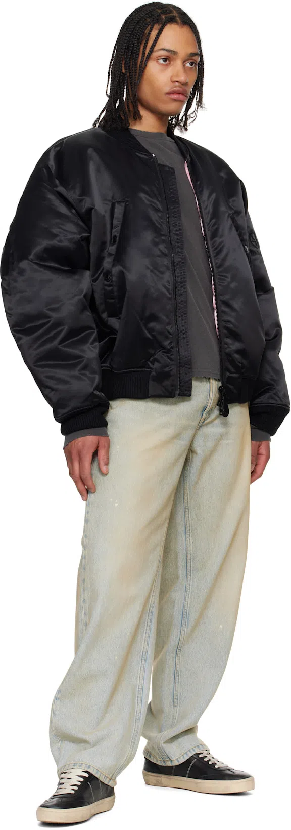 ACNE STUDIOS Black Logogram Bomber Jacket In 900 Black