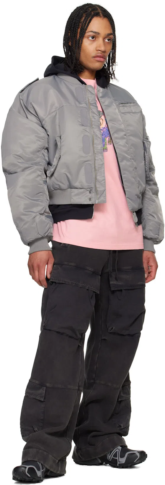 ACNE STUDIOS Cotton Hooded Jacket In 900 Black