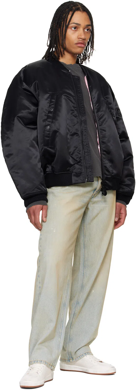 ACNE STUDIOS Black Logogram Bomber Jacket In 900 Black