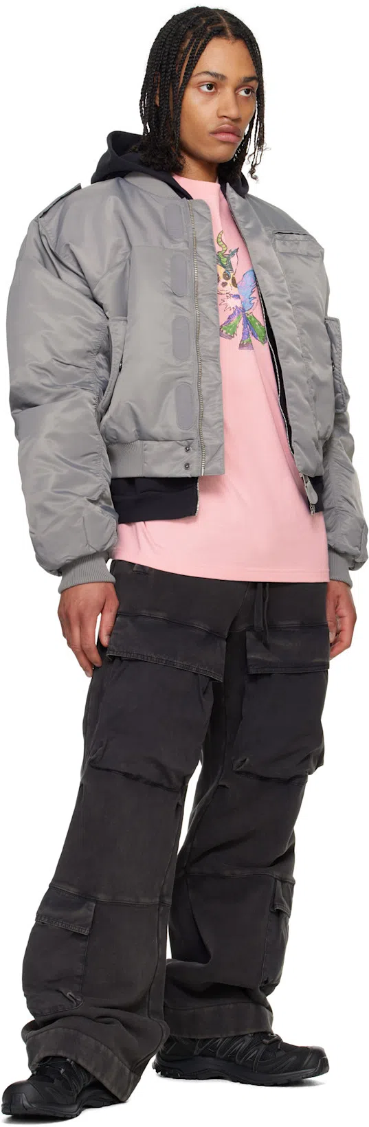 ACNE STUDIOS Cotton Hooded Jacket In 900 Black