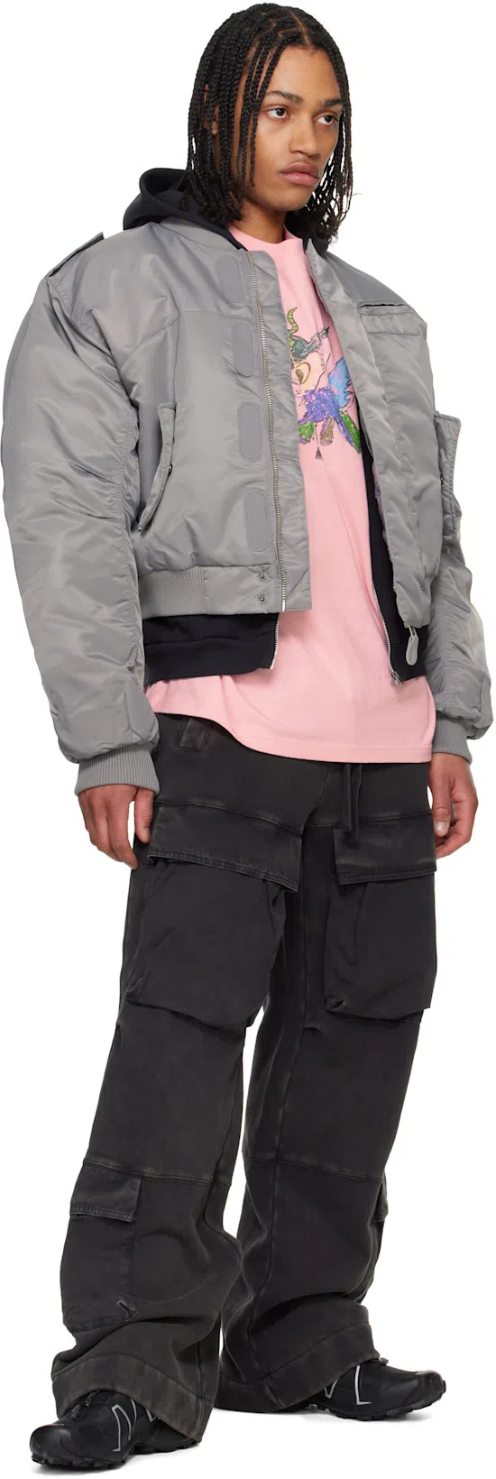 ACNE STUDIOS Cotton Hooded Jacket In 900 Black