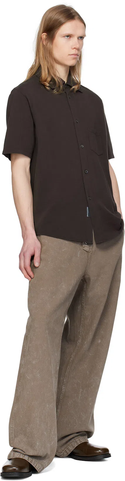 OUR LEGACY Black Boucle Box Shirt In Brown