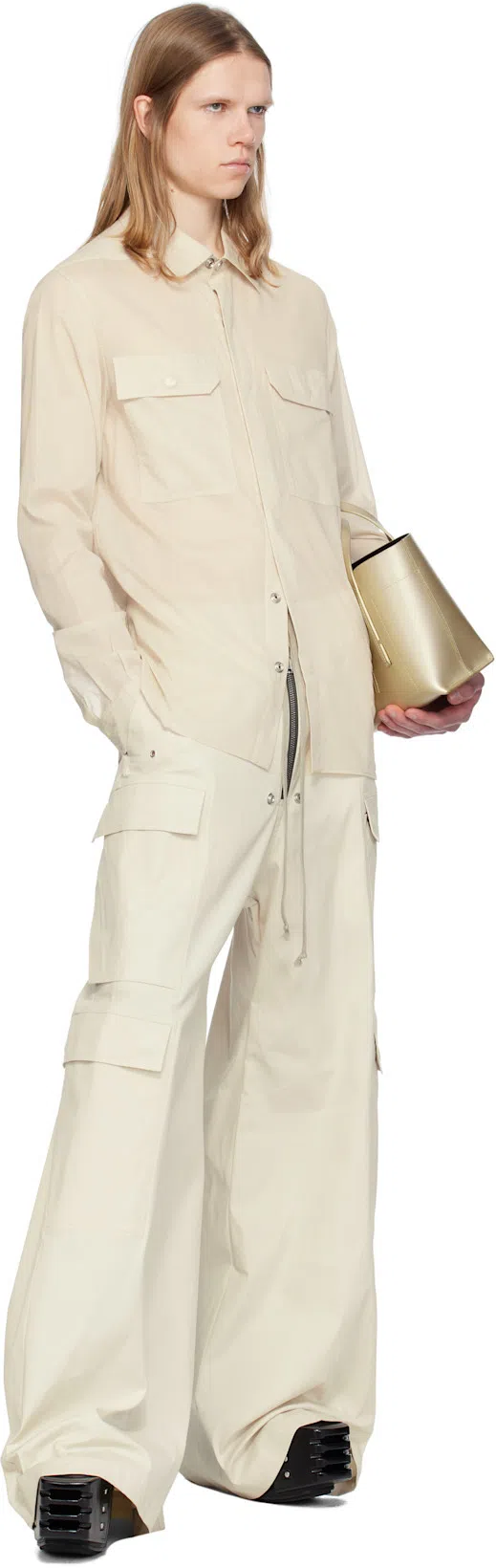 RICK OWENS Black Concordians Sliver Platform Beatle Chelsea Boots