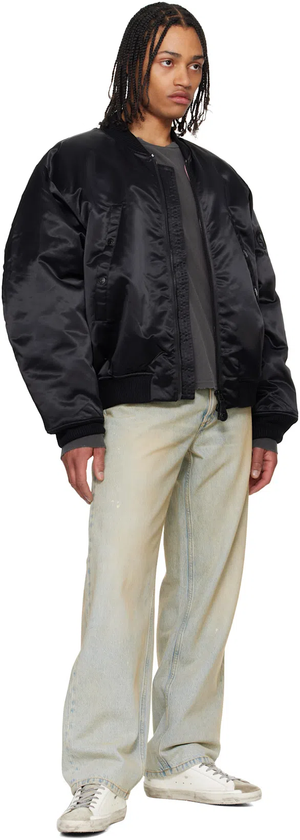 ACNE STUDIOS Black Logogram Bomber Jacket In 900 Black